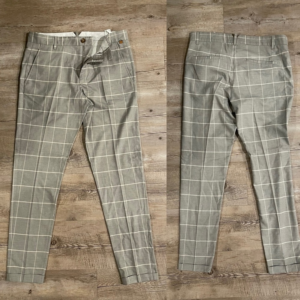 Zara Man Windowpane Dress Pants Size 31
